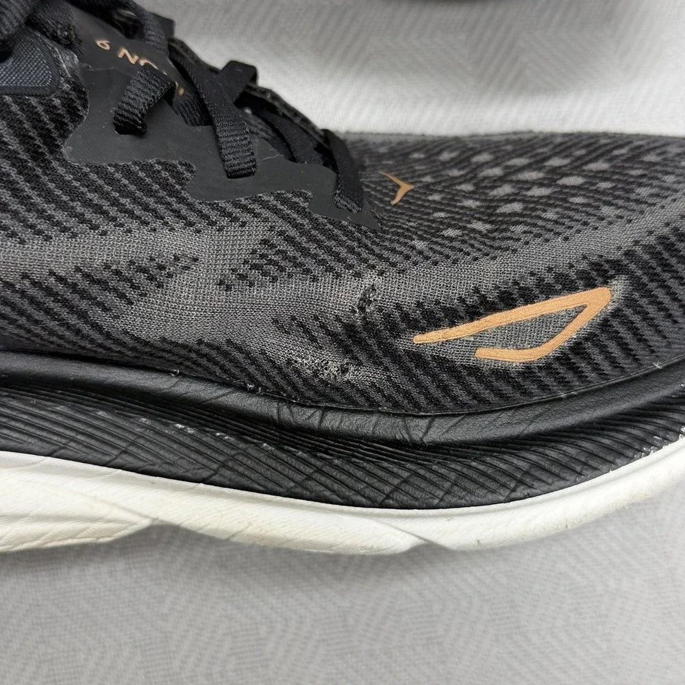 Hoka One One Clifton 9 Shoes Womens Size 9.5 Wide Black‎ Copper Running 1132211